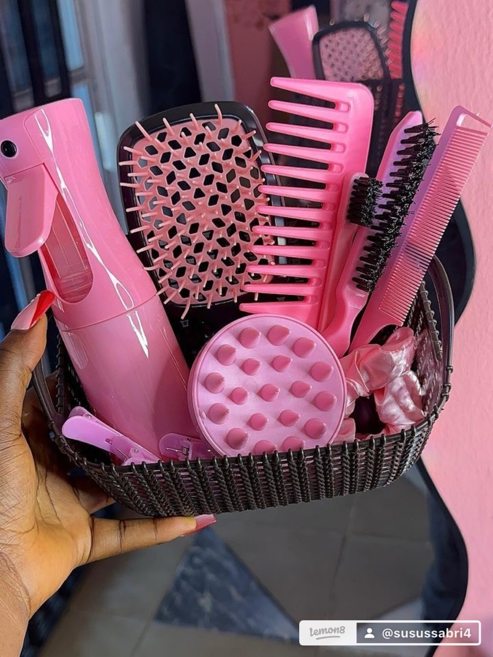 Pink Hair Care Brush & Styling Set